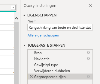 Schermopname van het dialoogvenster Query-instellingen.