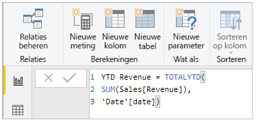 DAX-formule met extra regel onderbrekingen door ALT-Enter te typen.