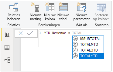 Schermopname van een getypte DAX-functie.