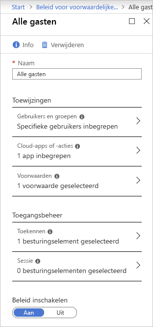 Schermopname van het volledige dialoogvenster Beleid toevoegen.