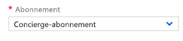 Vervolgkeuzelijst van het abonnement waarin Concierge Subscription is geselecteerd