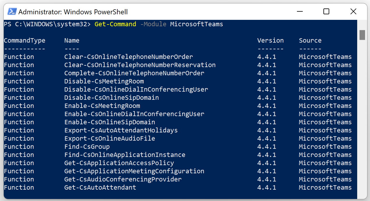 Screenshot of PowerShell window.