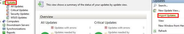 Hoe importeert u updates in WSUS.