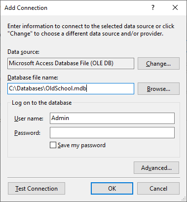 Verbinding toevoegen Access-databasebestand