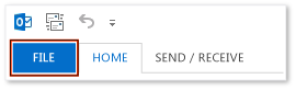 The File tab in Outlook 2013