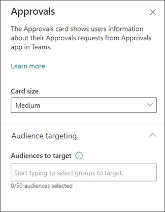 Screenshot showing an approvals card in the dashboard.