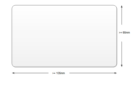 diagram showing the optimal dimensions for a windows precision touchpad device.