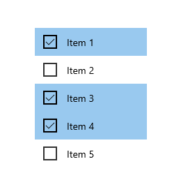 Inline multiple selection