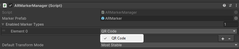 Type QR-codemarkering ingeschakeld