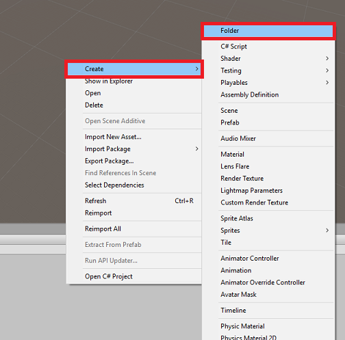 Schermopname van twee menu's met Maken en Map gemarkeerd.