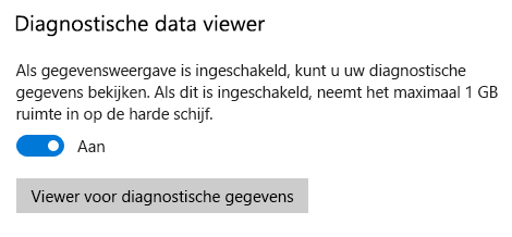 Locatie om de Viewer voor diagnostische gegevens in te schakelen.