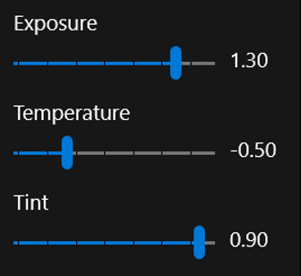 Effect sliders with working labels