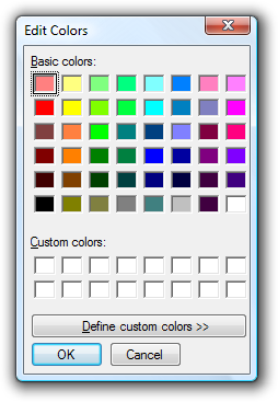 screen shot of edit colors dialog box 