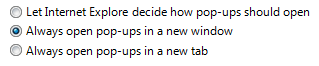 screen shot of left-aligned radio buttons 