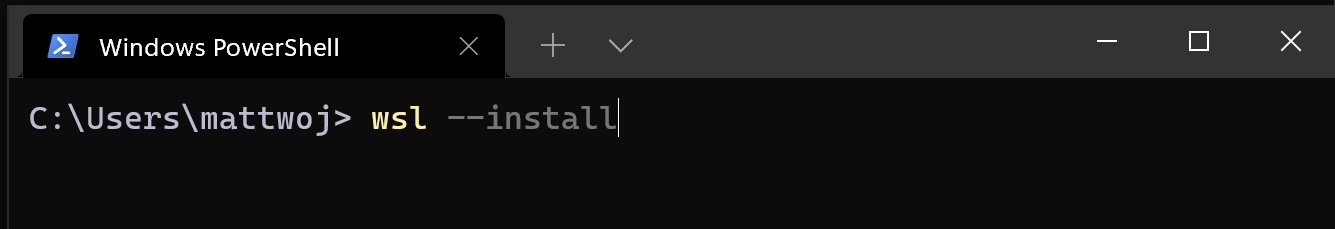 PowerShell command line running wsl --install