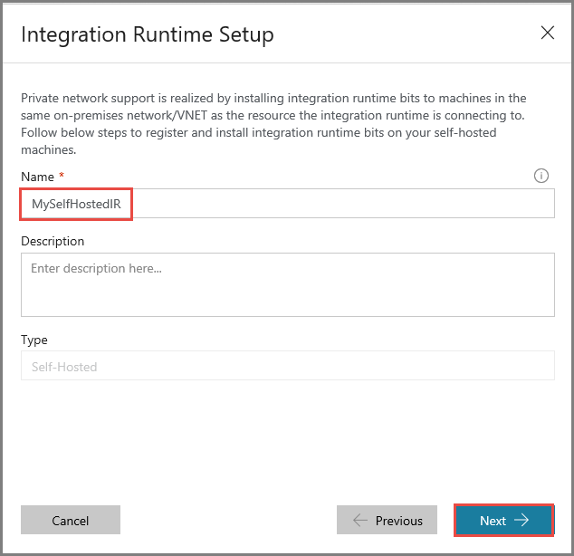 Określanie nazwy środowiska Integration Runtime