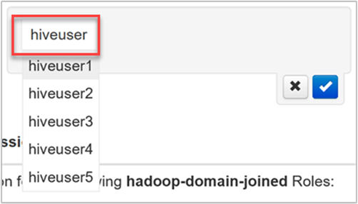 Autouzupełnia użytkownika systemu Apache Ambari.