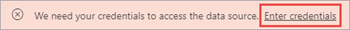 Zrzut ekranu przedstawiający sposób wprowadzania poświadczeń w usługa Power BI.