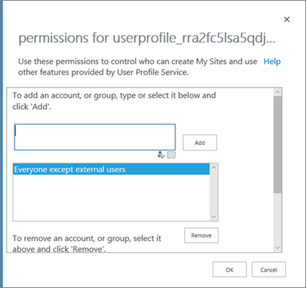 The permissions dialog for controlling who can create a OneDrive