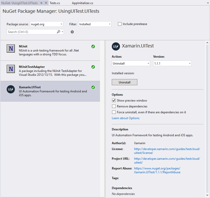 NuGet Package Manager