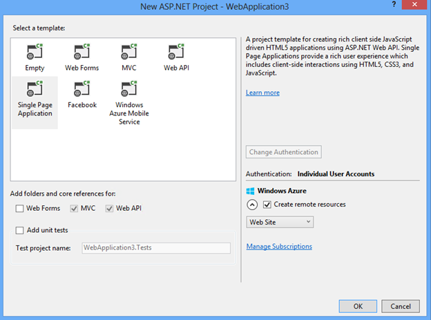 Nowy projekt z zasobami platformy Azure