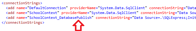 Database_Publish parametry połączenia