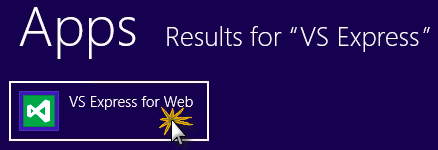 Kafelek programu VS Express dla sieci Web