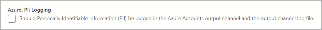 Zrzut ekranu przedstawiający opcję rejestrowania danych pii uwierzytelniania platformy Azure.