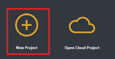 Zrzut ekranu przedstawiający wybieranie nowego monitu o projekt.