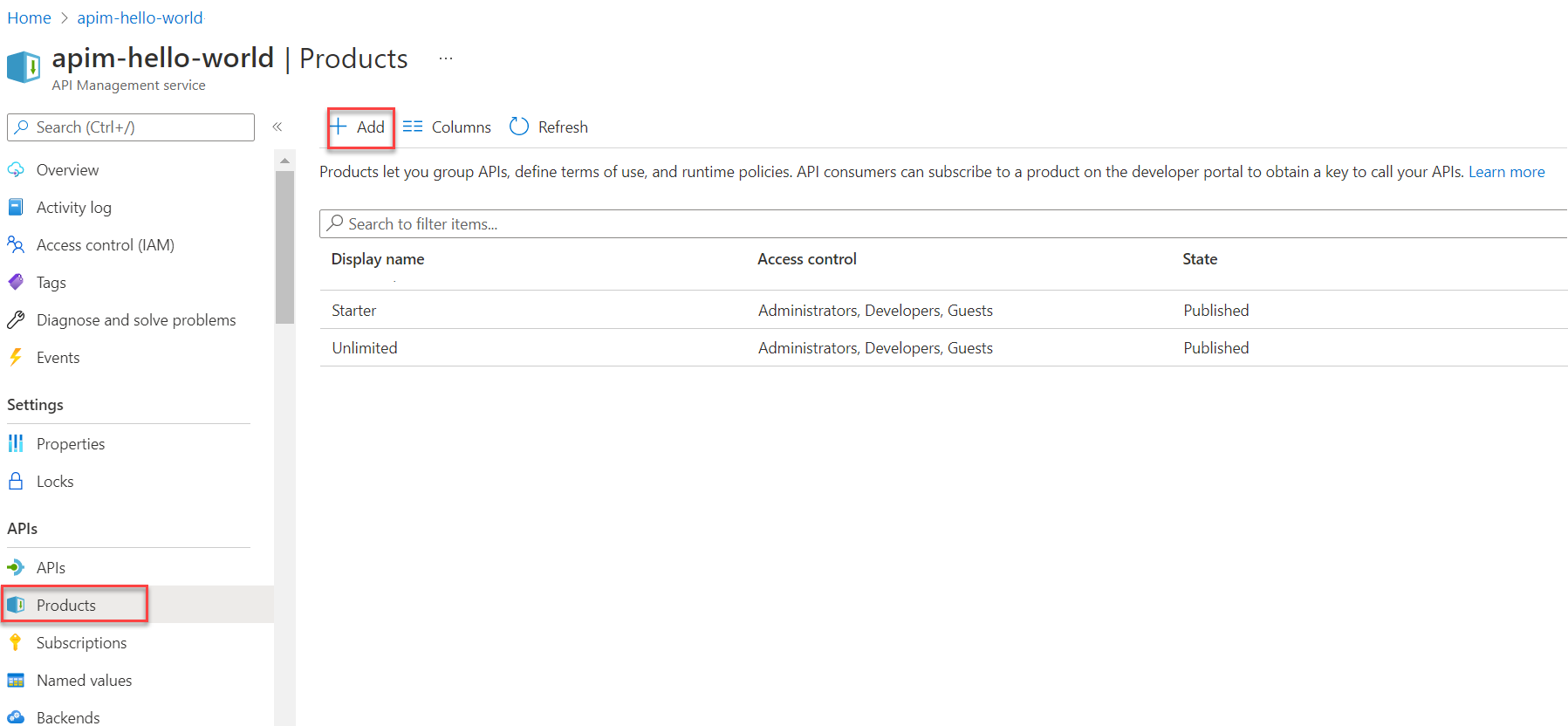 Dodawanie produktu w witrynie Azure Portal