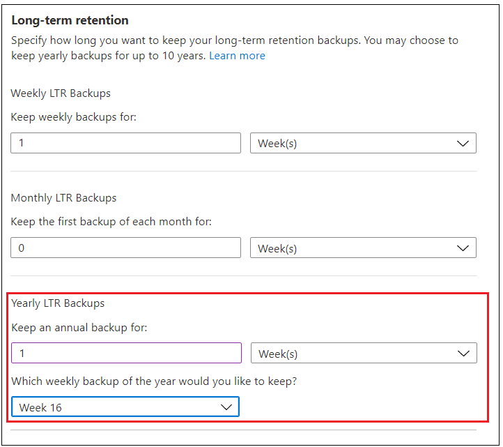 Zrzut ekranu z witryny Azure Portal przedstawiający sposób konfigurowania zasad.