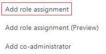 Zrzut ekranu przedstawiający przycisk Dodaj przypisanie roli.