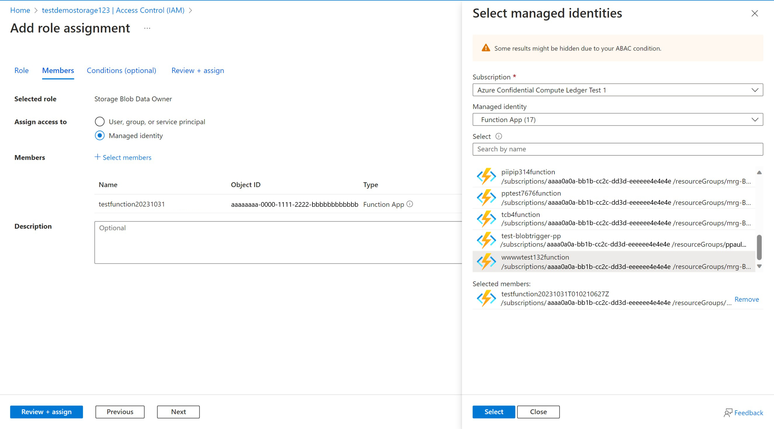 Zrzut ekranu witryny Azure Portal w przeglądarce internetowej przedstawiający sposób konfigurowania tożsamości zarządzanej dla aplikacji zarządzanej.