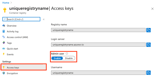 Włączanie konta administratora w witrynie Azure Portal