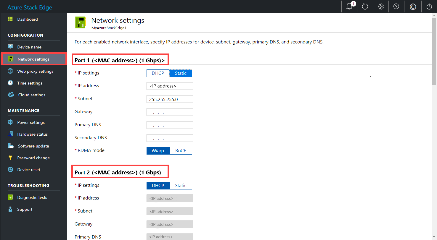 Strona Lokalnego internetowego interfejsu użytkownika 