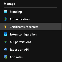 Select Certificates & secrets.