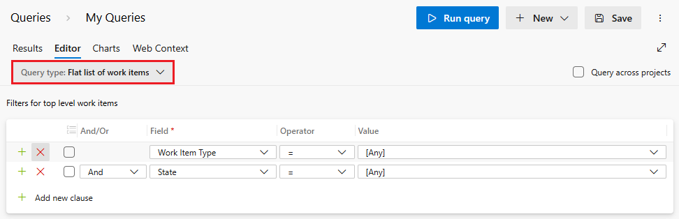 Zrzut ekranu przedstawiający Edytor Power Query z wybraną płaską listą elementów roboczych.