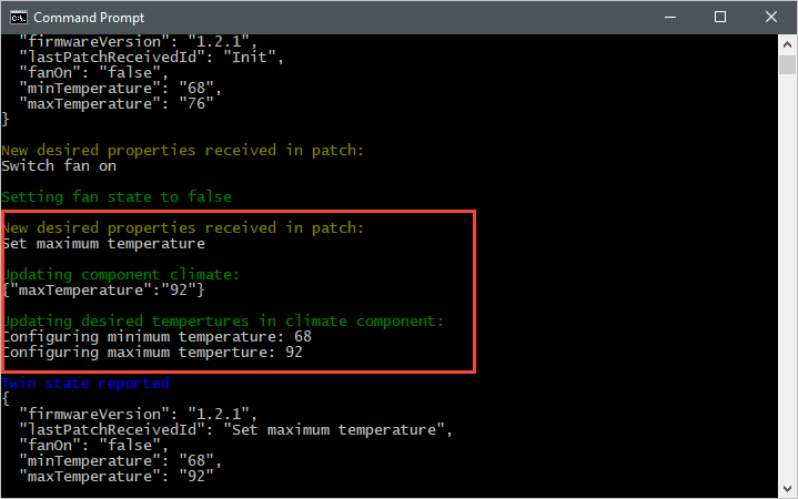 Screenshot that shows how both the top-level handler and the climate component handlers run.