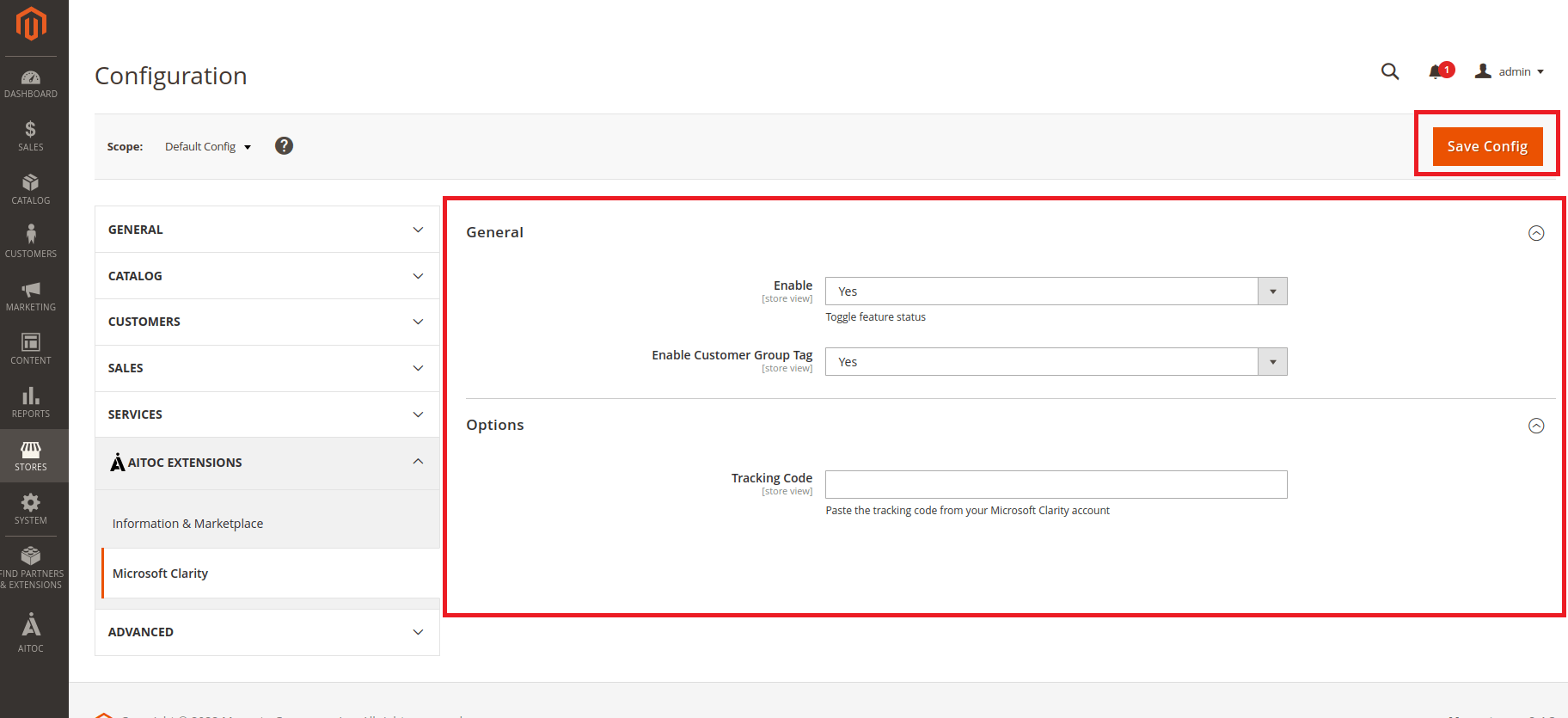 Save config settings using method 1.