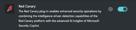 Screenshot showing how to turn the Red Canary plugin to on.
