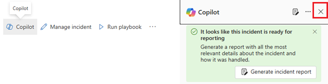 Screenshot showing Copilot panel in embedded experience of Microsoft Defender XDR.