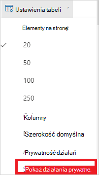 Zrzut ekranu przedstawiający ikonę ustawień dziennika aktywności.