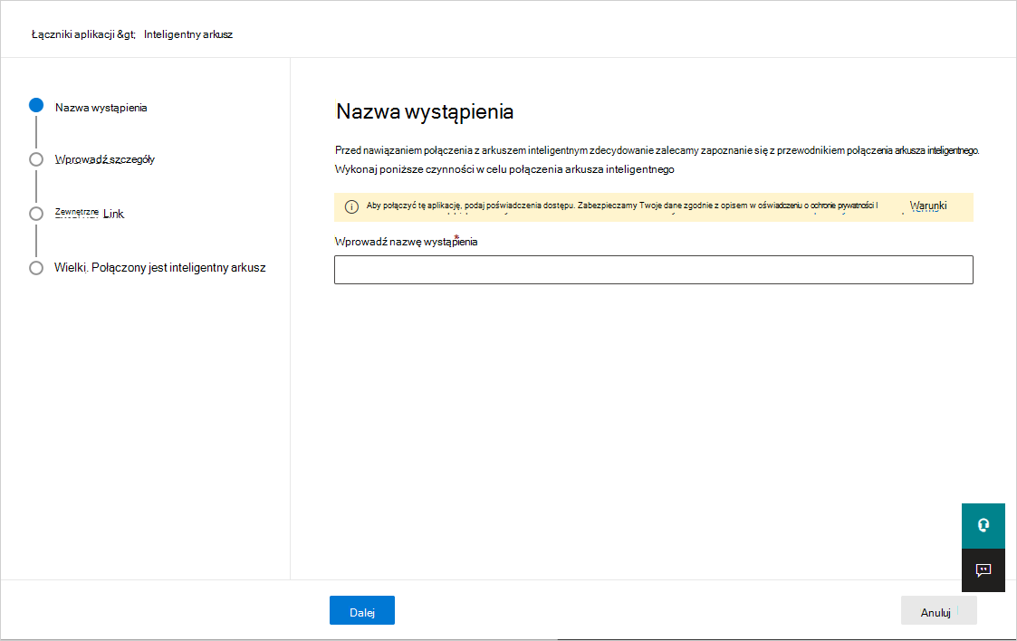 Zrzut ekranu przedstawiający przycisk Połącz z arkuszem inteligentnym.