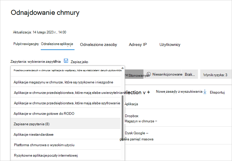 otwórz zapytanie.