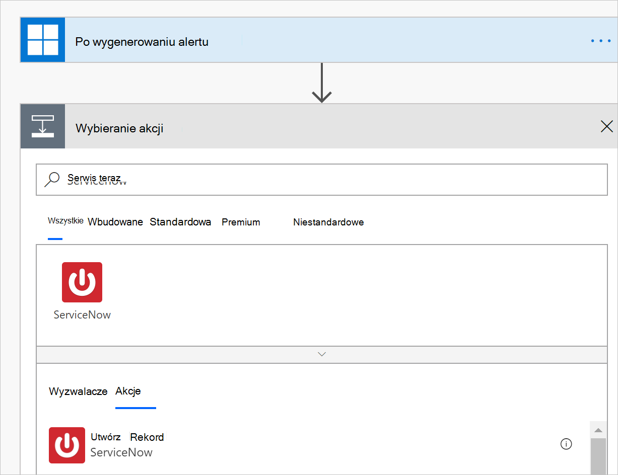 Przepływ pracy usługi Power Automate.