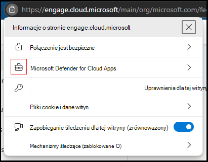 Zrzut ekranu przedstawiający przeglądarkę Microsoft Edge w wskazaniu przeglądarki.