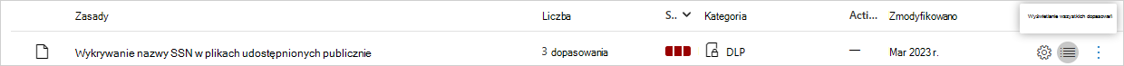 Zrzut ekranu przedstawiający przykładowe dopasowania pci.