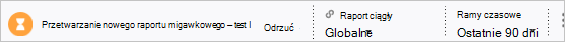 Zrzut ekranu przedstawiający pasek menu plików dziennika przetwarzania.