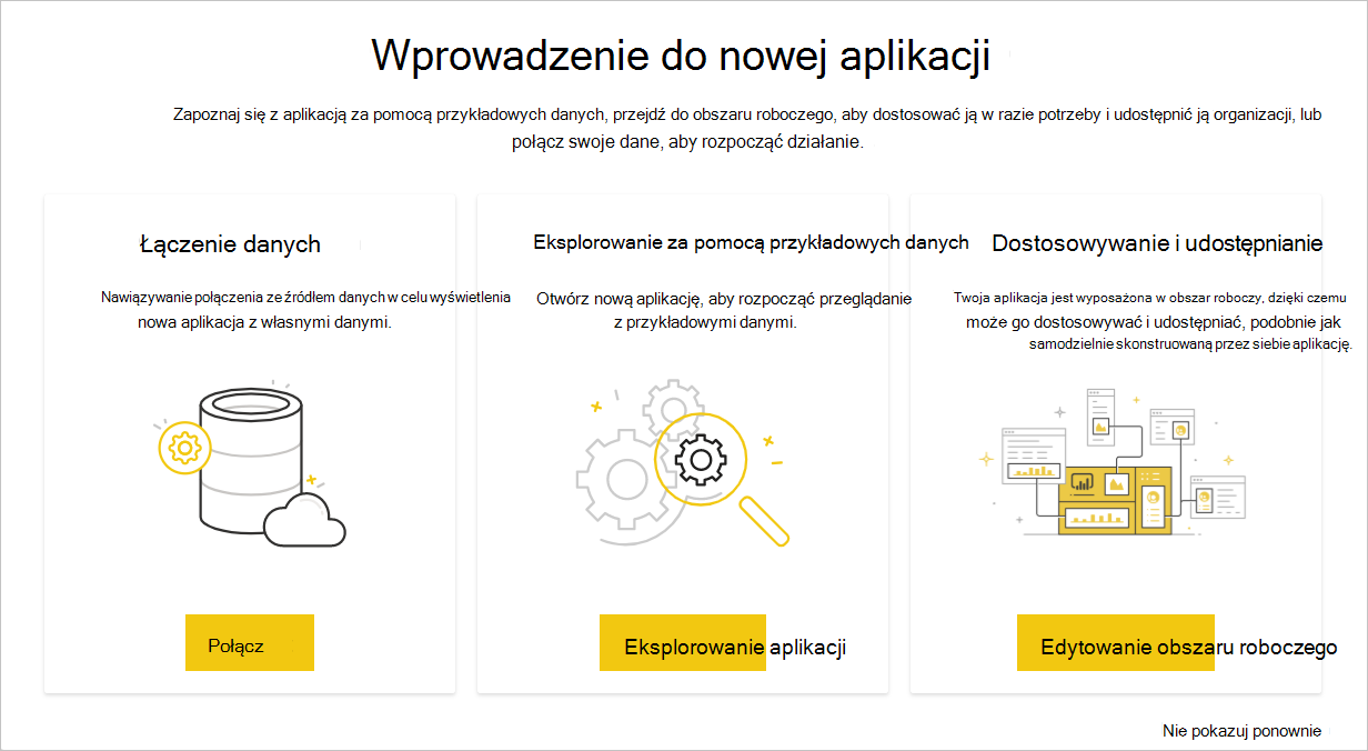 Zrzut ekranu przedstawiający stronę connect app data (Łączenie danych aplikacji).