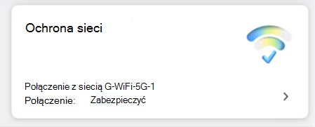 Zrzut ekranu przedstawiający kafelek ochrony sieci.